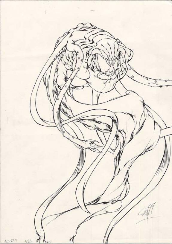 noir et blanc - Djillali Defali - Encre de Chine - 176