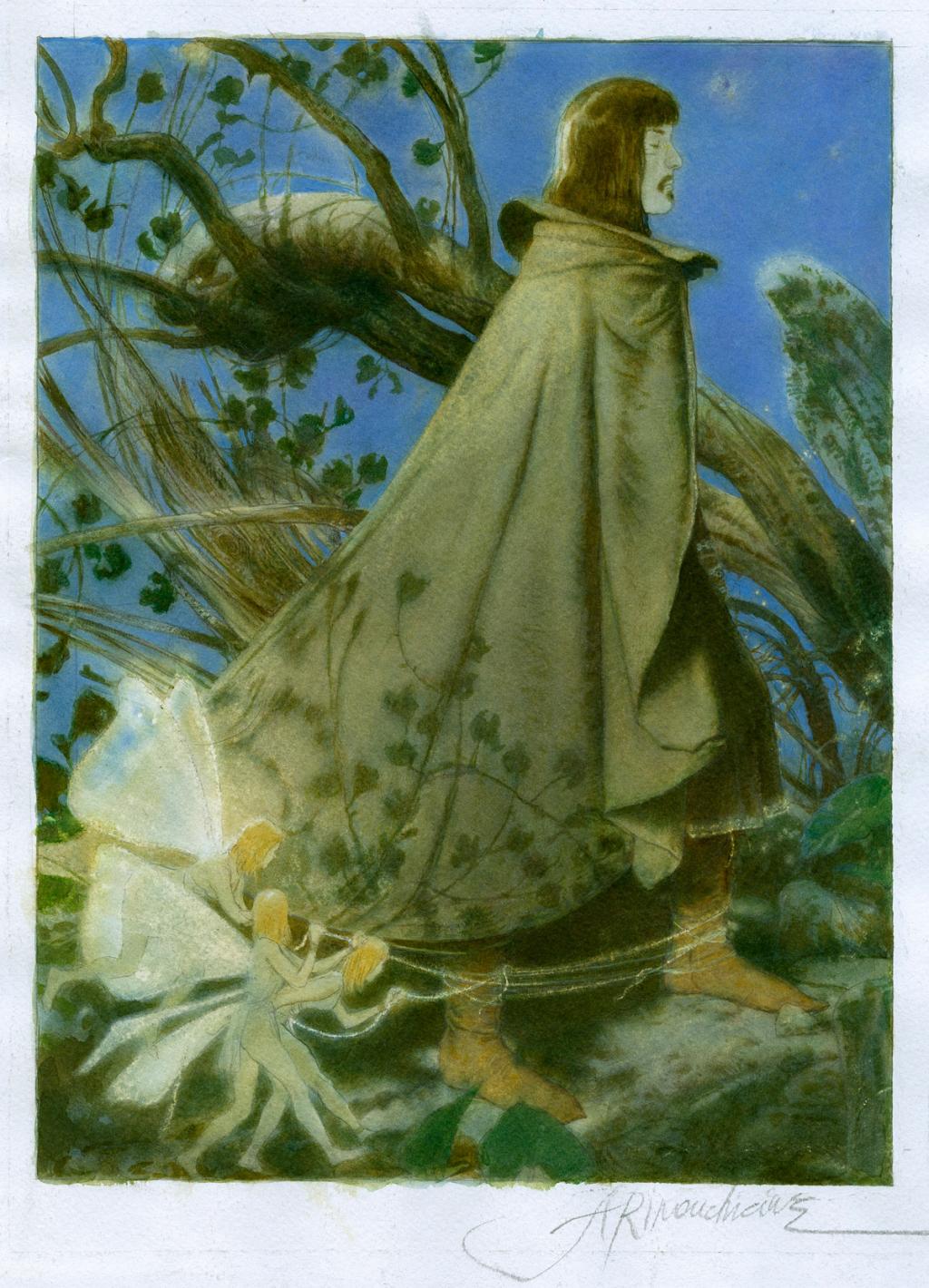 dessin elfique - Andréï Arinouchkine - Aquarelle sur papier - 2371