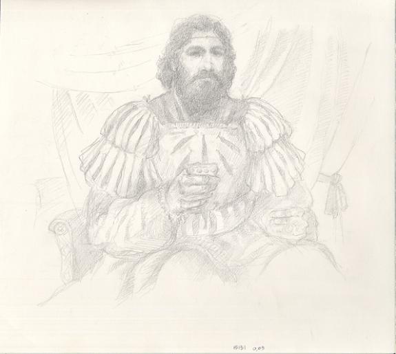 homme qui boit p37 - Armel Gaulme - Mine de plomb sur papier - 1646