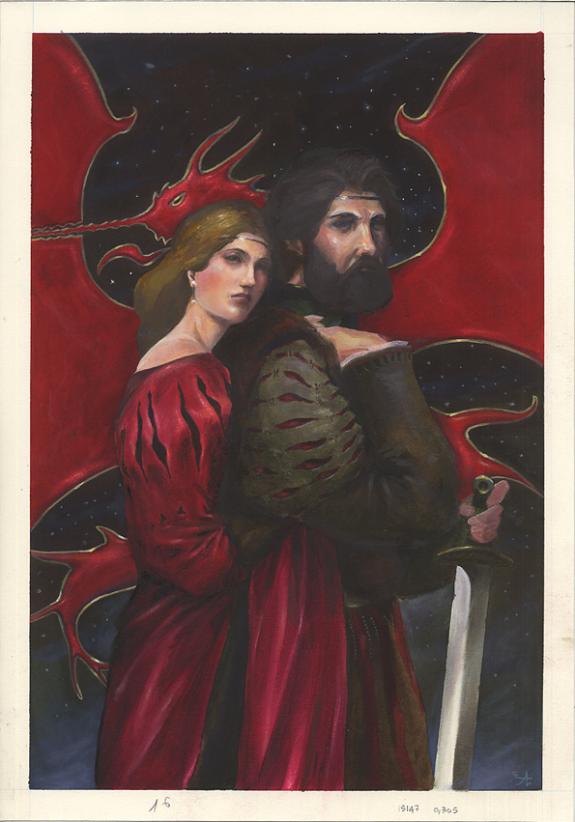 couple enlacé p34 - Armel Gaulme - Aquarelle sur papier - 1642