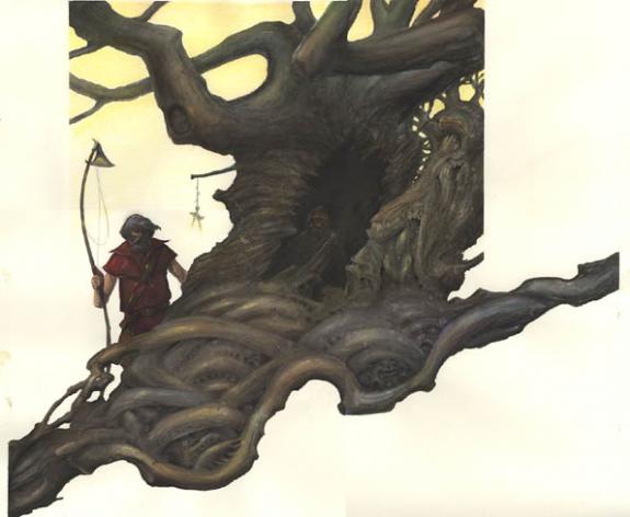 dessin inédit : arbre creux - Armel Gaulme - Aquarelle sur papier - 254