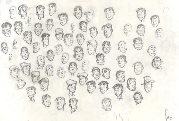 etude de personnages(recto-verso) - Fred Simon - 365