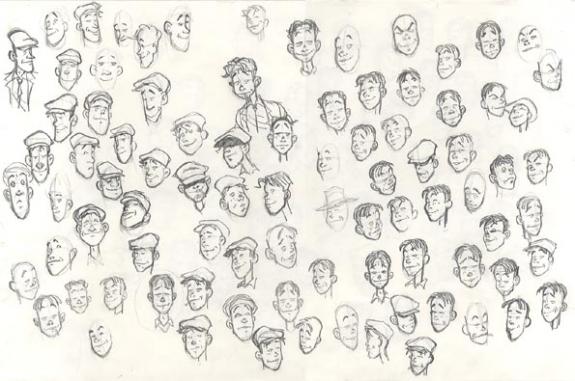 etude de personnages(recto-verso) - Fred Simon - 365