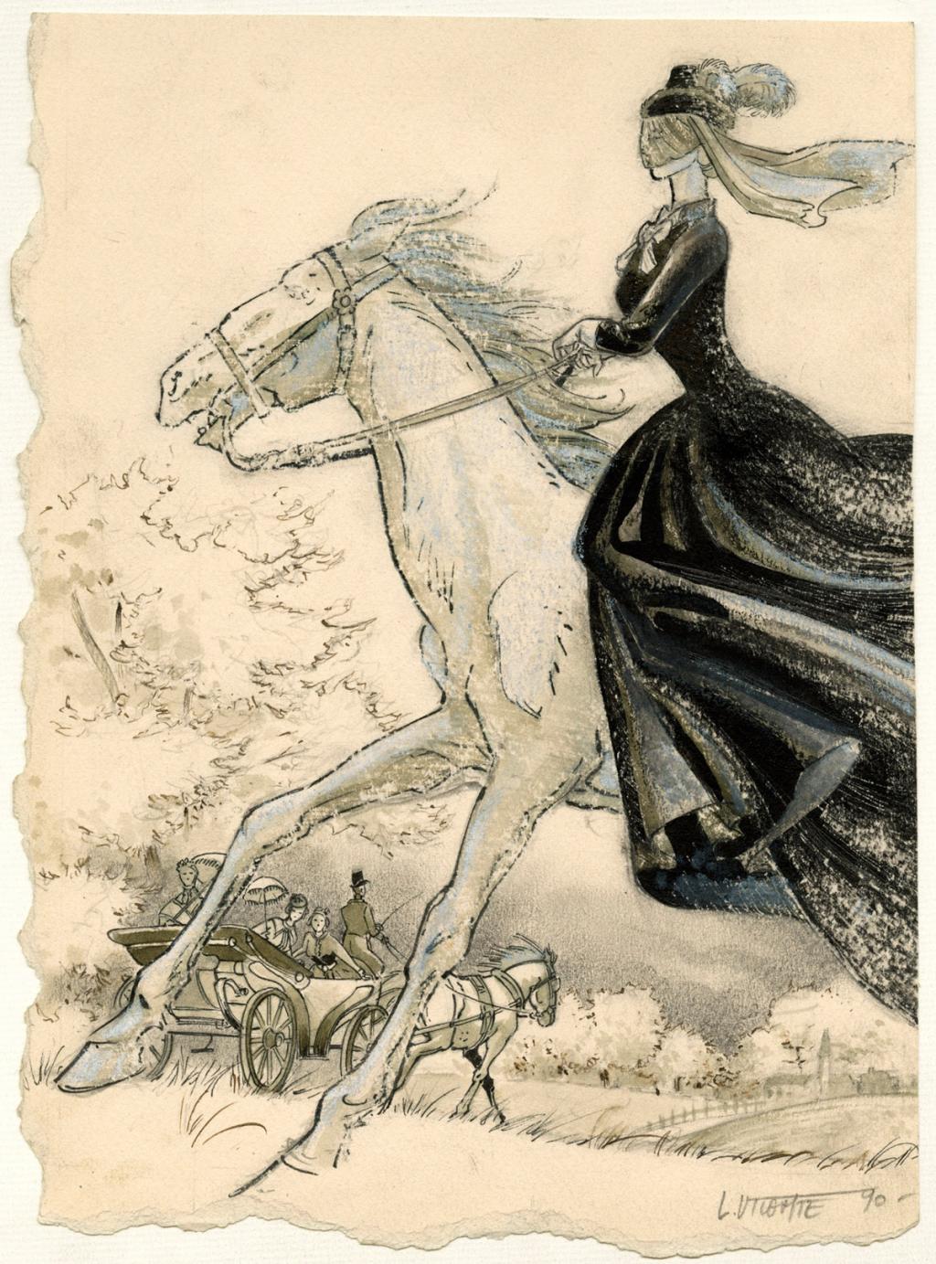 Barbey d'Aurevilly - Laurent Vicomte - Encre de Chine et mine de plomb sur papier - 2465