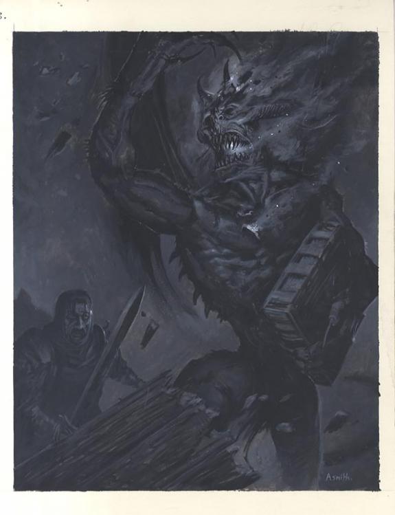 guerrier  + monstre avec livre - Adrian Smith - 447