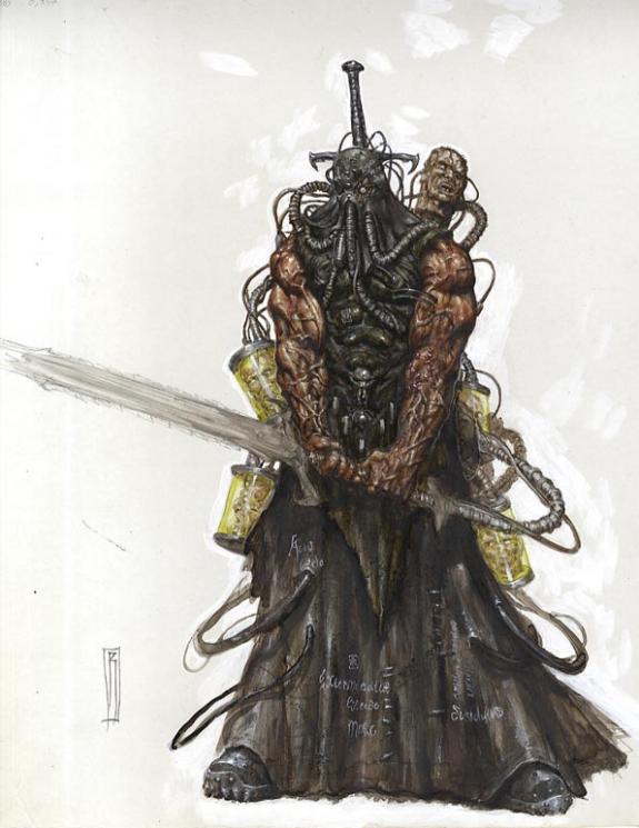 guerrier avec tetes coupées dans bocaux - Paul Jeacock - 588