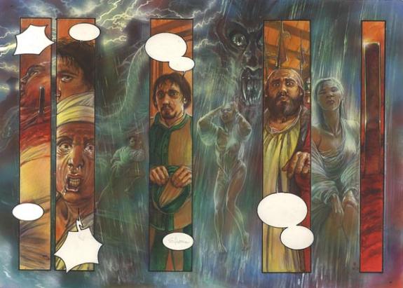 double page 36-37 - Eric Puech - Encre de couleur sur papier - 742