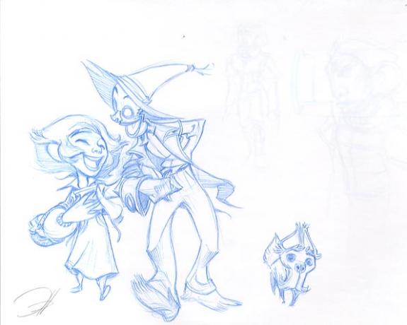 epouvantail et fille - Enrique Fernandez - 766