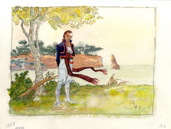 ex-libris - Christian Gine - Gouache et feutre - 864