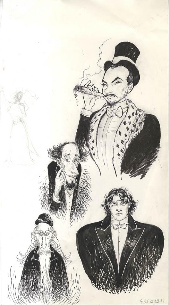 portrait des scénaristes - Laurent Vicomte - Encre de Chine - 1191