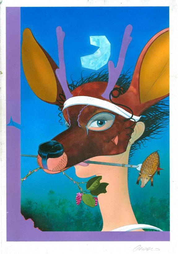 biche - Silvio Cadelo - Encre de couleur et acrylique sur papier - 248