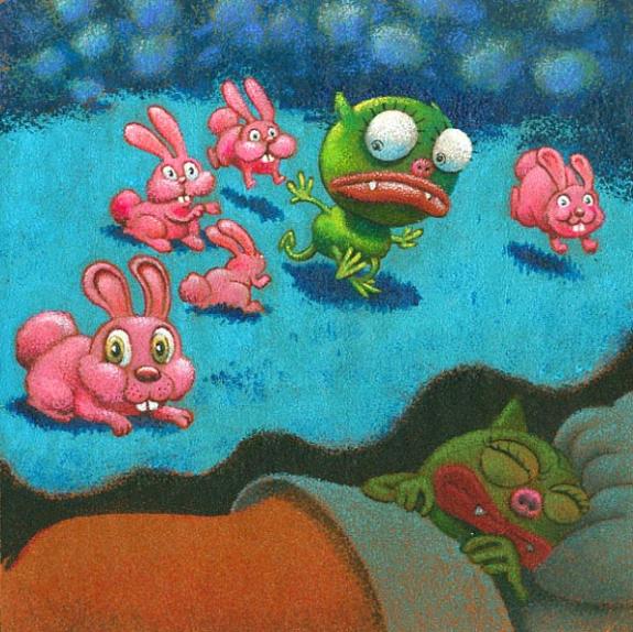 le cauchemar du monstres" lapins - Olivier O'Groj - 1199