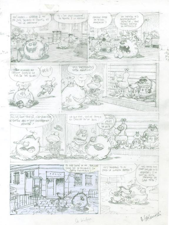 planche case 1 sur calque - Olivier O'Groj - 1215