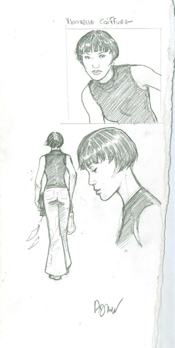 projet coiffure - Philippe Adamov - Mine de plomb sur papier - 1240