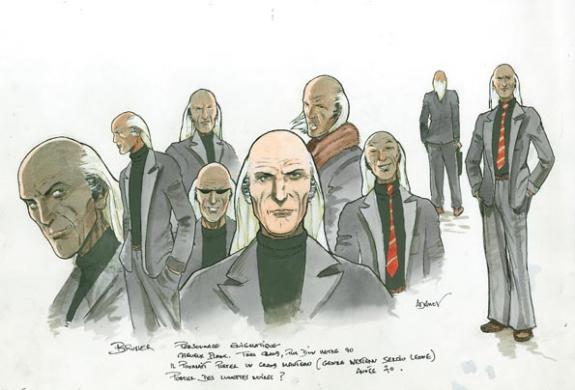 projet personnage Bruner - Philippe Adamov - Encre de couleur sur papier - 1241