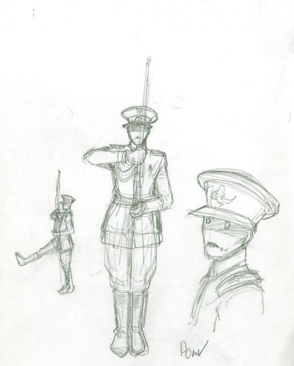 soldat - Philippe Adamov - Mine de plomb sur papier - 1244