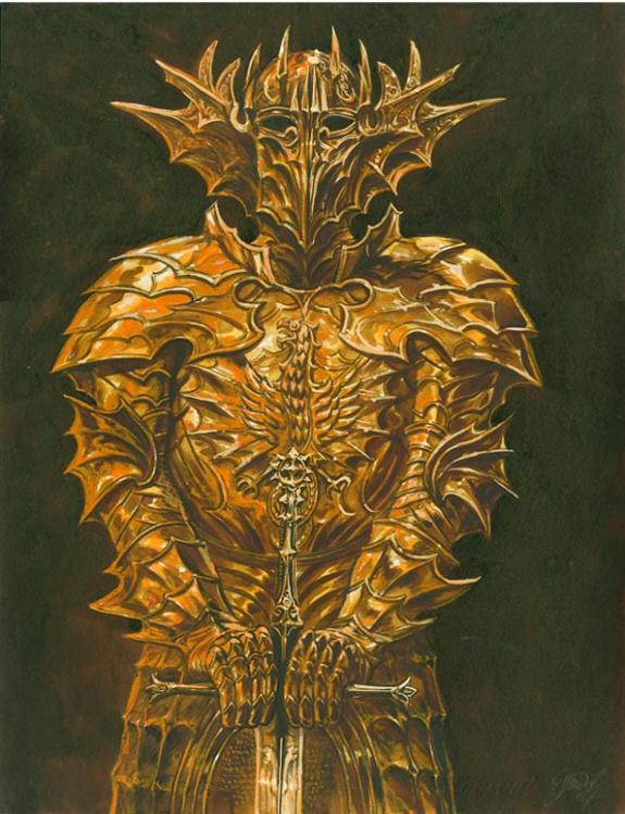 inédit: armure - Gwendal Lemercier - Gouache et encre de Chine - 1464