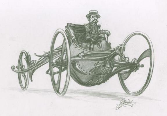 homme sur voiture - Gwendal Lemercier - Mine de plomb sur papier - 1465