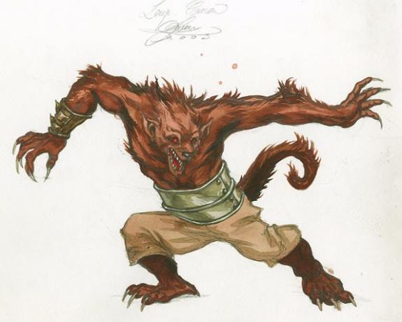 loup garou - Gwendal Lemercier - Gouache et feutre - 1468