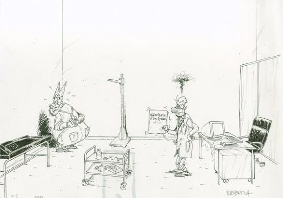 page de garde de tous les albums - rustine au niveau du chariot - Alain Sirvent - Encre de Chine - 1497