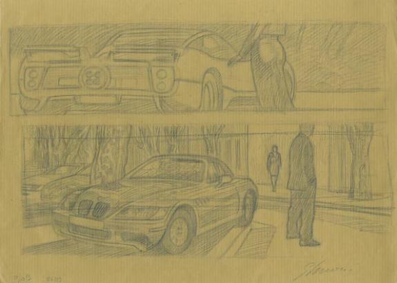 2 cases sur papier marron - Didier Eberoni - 1540