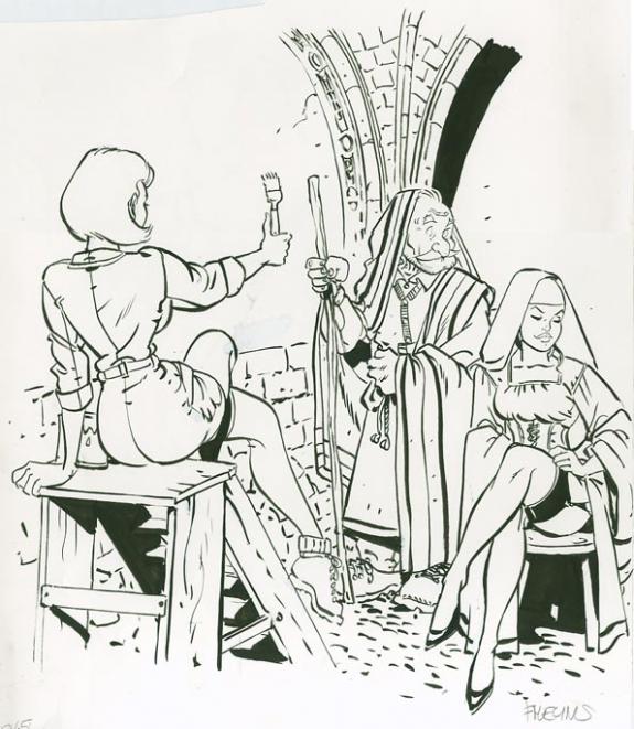 TT inédit fanfoué (illu 19) - Félix Meynet - Encre de Chine - 1563