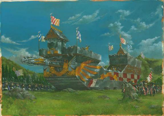 machine de guerre + bélier tête aigle - Adrian Smith - Acrylique - 1799