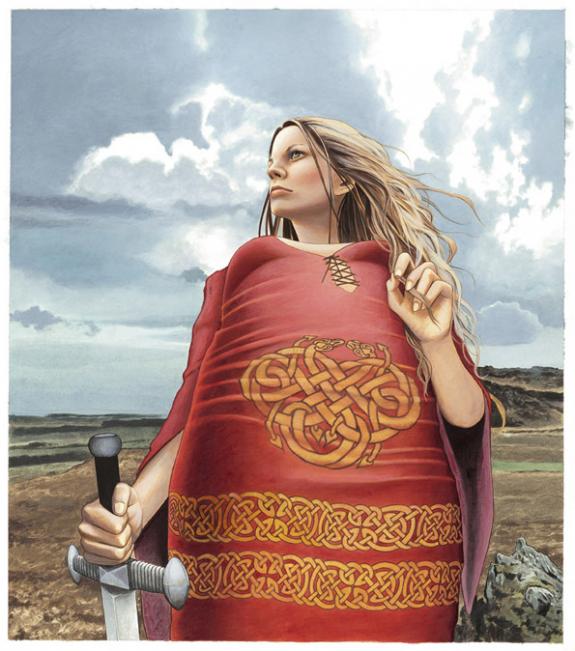 Illustration originale, guerrière - Bruno Brucero - Acrylique - 1574