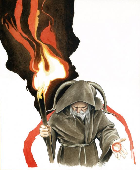 Merlin avec torche - Bruno Brucero - Acrylique - 1583