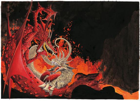 dragon rouge vs dragon brun - Bruno Brucero - Acrylique - 1589