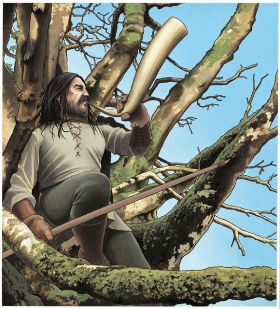 Merlin avec corne de musique - Bruno Brucero - Acrylique - 1590