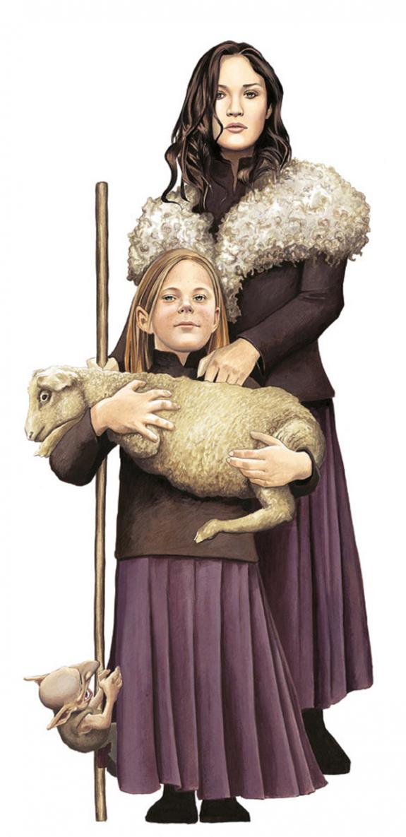 femme enfant mouton et nabio - Bruno Brucero - Acrylique - 1594