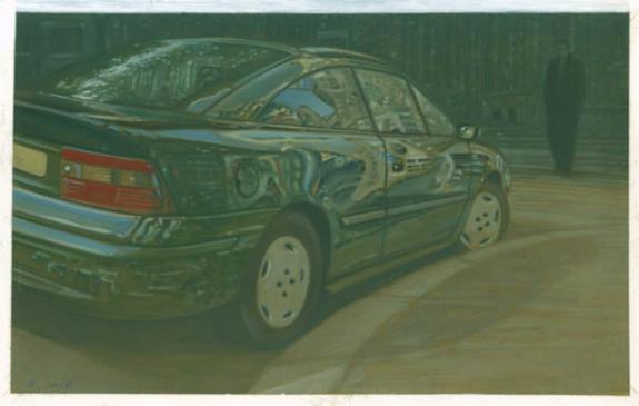 voiture - Didier Eberoni - Gouache sur papier - 1803