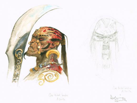 orc tribal leader + crayon - Adrian Smith - 1630