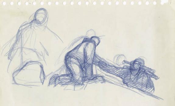 ascension - Didier Eberoni - Crayon de couleur sur papier - 1808