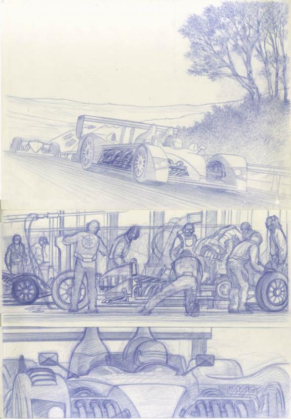 étude prépa p28 - Didier Eberoni - Crayon de couleur sur papier - 2117