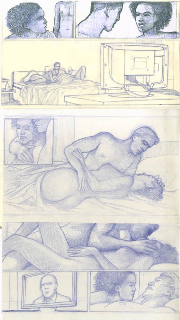 étude prépa p37 - Didier Eberoni - Crayon de couleur sur papier - 1822