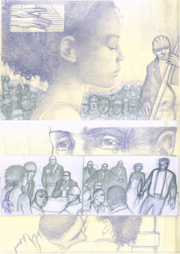 étude prépa p50 - Didier Eberoni - Crayon de couleur sur papier - 1829