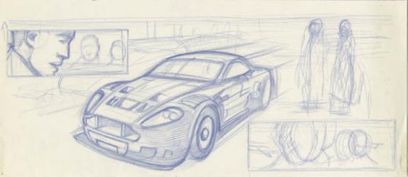 case voiture - Didier Eberoni - Crayon de couleur sur papier - 1831