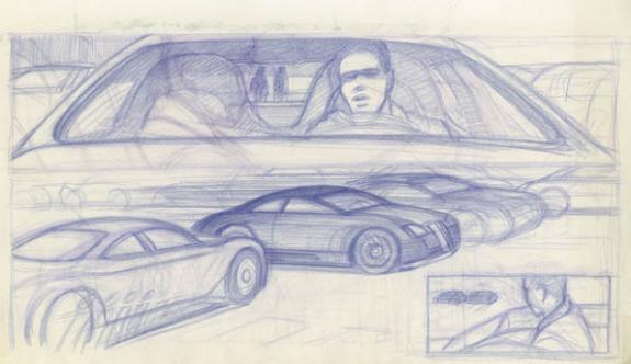 étude de cases - Didier Eberoni - Crayon de couleur sur papier - 1832