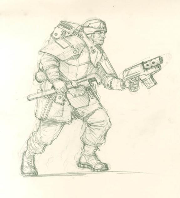 soldat mecano - Karl Kopinski - Mine de plomb sur papier - 1751