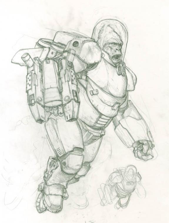 Singe - Karl Kopinski - Mine de plomb sur papier - 1752