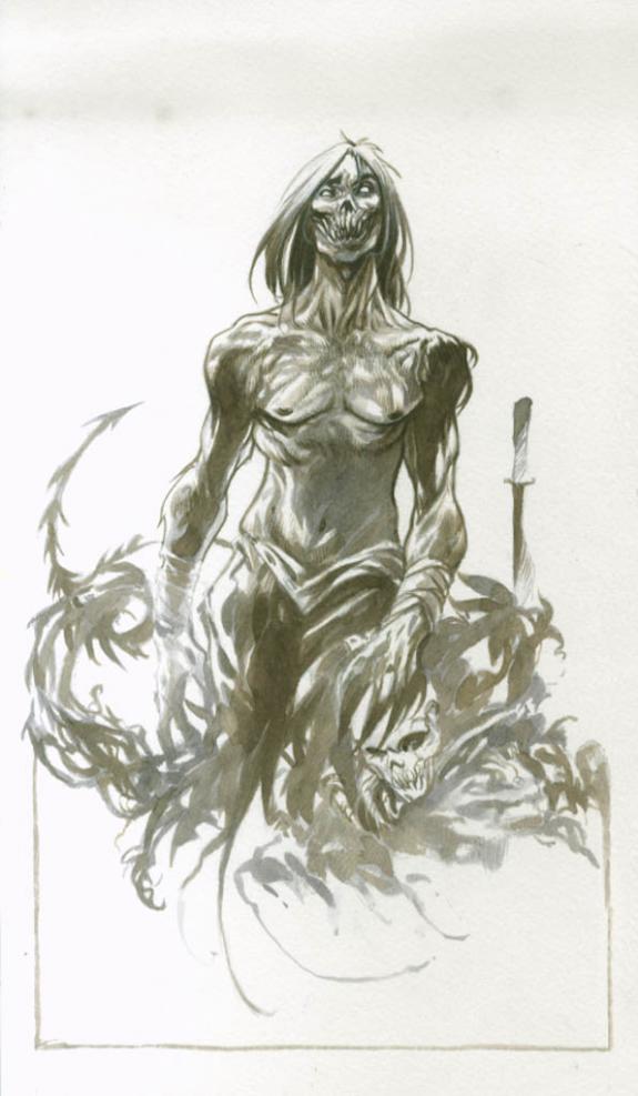 Mort-vivant - Fabrice Meddour - Encre de couleur sur papier - 1783