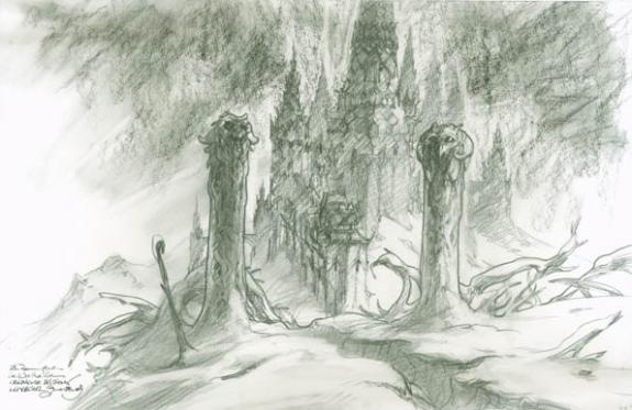Le Wallhalla pour cahier  d'esquisse - Gwendal Lemercier - Mine de plomb sur papier - 1881