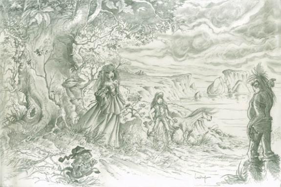 Dessin pour tirage de luxe - Philippe Luguy - Mine de plomb sur papier - 1890