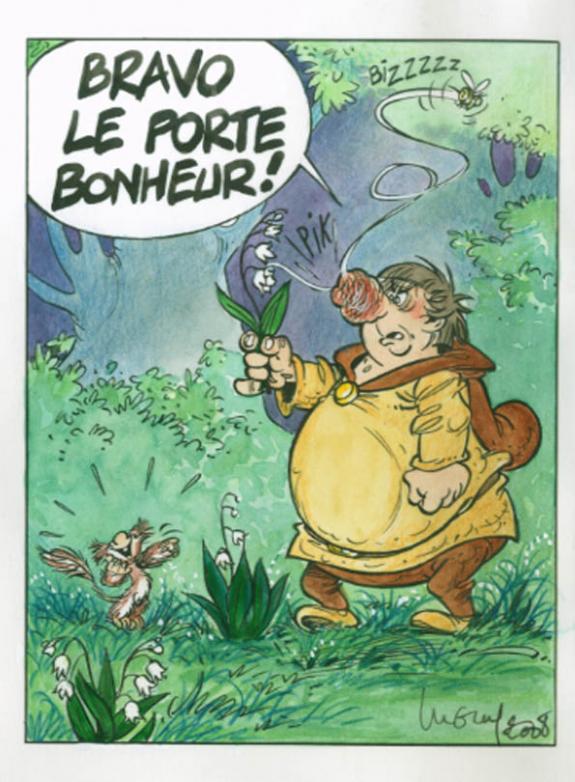 Dessin inédit - Philippe Luguy - Aquarelle et encre de Chine sur papier - 1898