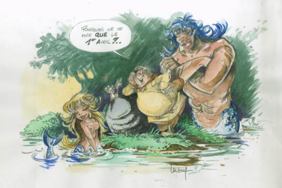 dessin inédit - Philippe Luguy - Aquarelle et mine de plomb sur papier - 1901