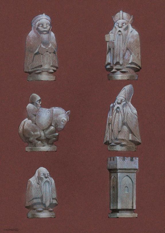 Pièces d'échec, sur papier de couleur - Guillermo Gonzalez - Pastel sur papier - 2020