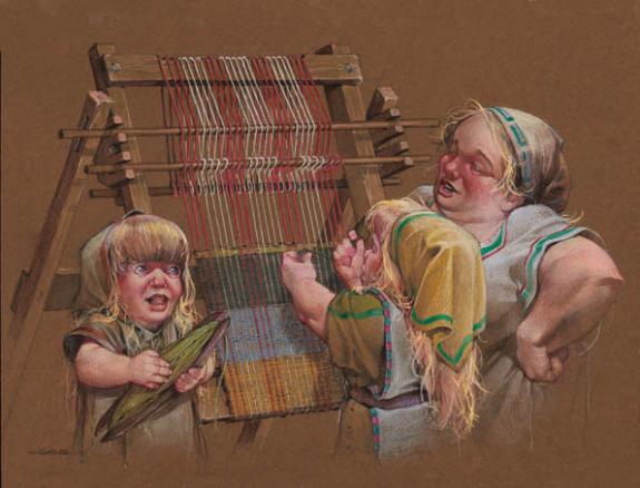 Tissage, sur papier de couleur - Guillermo Gonzalez - Pastel sur papier - 2021