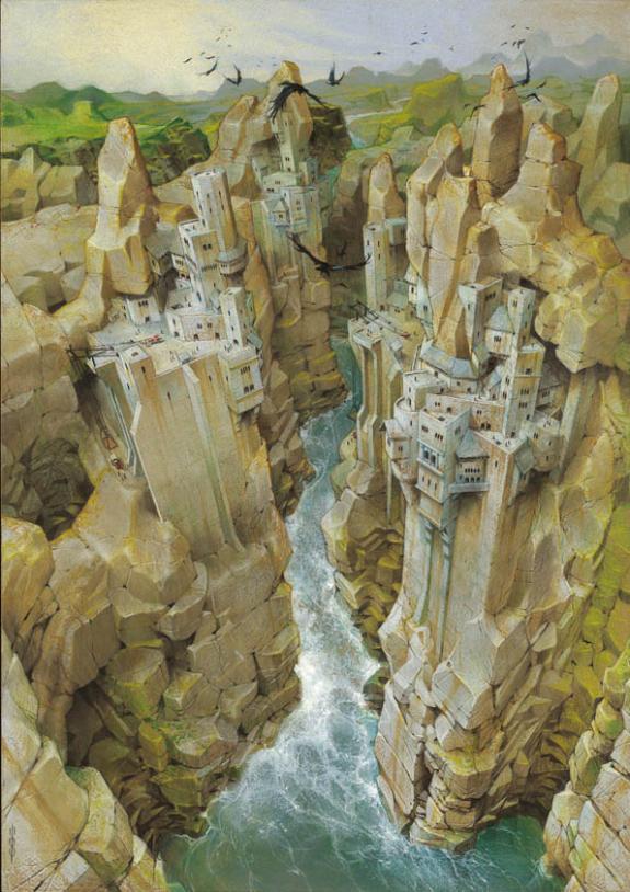 La forteresse, sur papier de couleur - Guillermo Gonzalez - Pastel sur papier - 2024